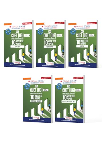 Image of Oswaal NTA CUET (UG) Mock Test Papers | English, Geography, History, Political Science & General Aptitude Test (Set of 5 Books) | For 2026 Exam | Includes 2025 Paper- fully solved | With Oswaal AI
