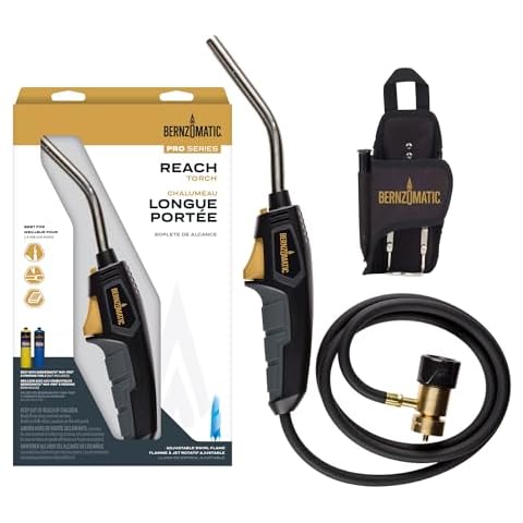 Bernzomatic BZ8250HT Reach Hose Torch, Trigger-Start Hose Torch with Included Holster For Fuel Canister, Red (8250 Reach Torch) Cover
