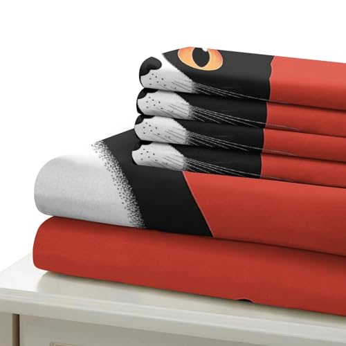 Housse de couette chat noir imprimé 3D en microfibre lavable - 7