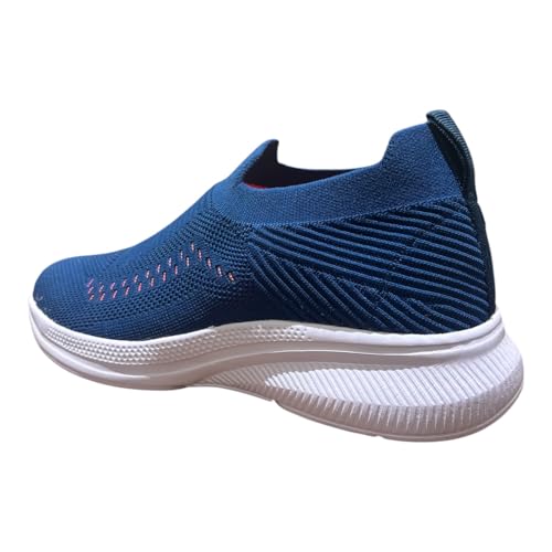 Image of Men's Slip-On Walking Shoes with Breathable Knit Mesh Upper | Lightweight Cushioned Sole Casual Sneakers | Sock-Style Flexible Comfort Shoes for Walking, Travel & Light Sports