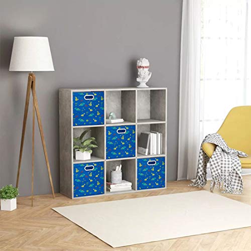 I Bkgoo Cloth Storage Bins Set Of 4 Thick Fabric Drawers Foldable Cubes Basket Organizer Container With Dual Metal Handles For Shelf Cabinet Bookcase Boxes Sky-Blue 10.5X10.5X11 Inch #TOP6