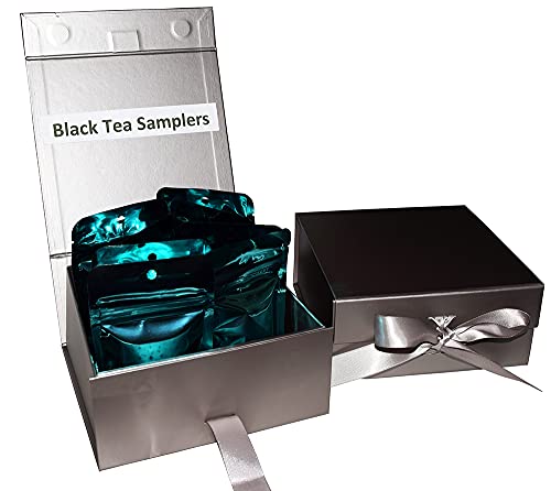 Chinese Tea Culture 8 Black Tea Samplers with Beautiful Gift Box, Caffeinated, Lapsang Souchong, Sweet Tea, Lychee Tea, Assam Tea, Ceylon Tea, Ginger Peach Tea, Strawberry Blueberry Tea, Wake Up Tea, Loose Leaf Tea