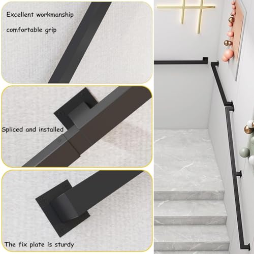 Rampe d'escalier dorée de 200 cm en fer forgé élégant et robuste - 3