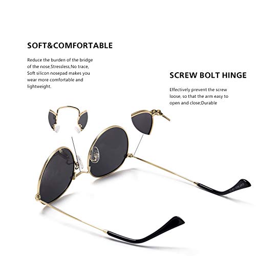 Small Round Polarized Sunglasses Retro Men Women Mirrored Lens Metal Frame Circle Sun Glasses Shades2