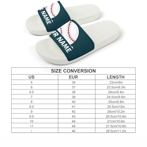 Custom Sports Slides Personalized Slippers - Baseball Sandals Quick Drying Softball Slippers Indoor Outdoor,Gifts for Men Youth Boy (White,Style 47)2