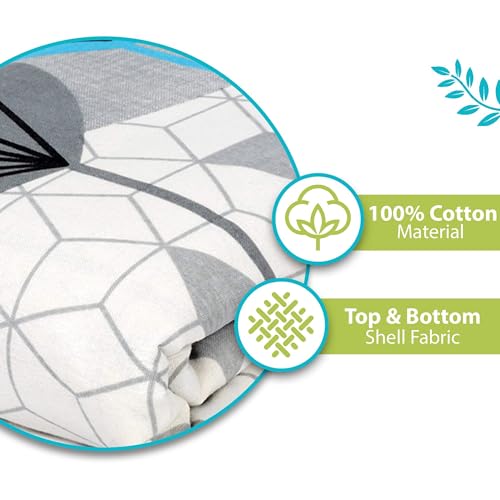 Image of Divine Casa 100% Cotton Reversible Lightweight Printed Single Bed AC Dohar Blanket | White & Blue, Size 140 x 210 cm