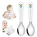 Posate Bambini, hicoosee Set Forchetta e Cucchiaio con Custodia Forchetta Bambini Per l'alimentazione del Bambino cucchiaino svezzamento Infantile