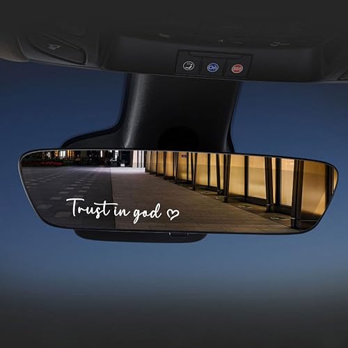 Image of 3Pcs Trust in God Rearview Mirror Sticker,Car Stickers and Decals for Women,Self-Adhesive Waterproof Car Stickers Rearview Mirror Accessories
