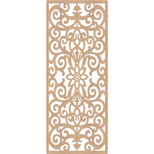 Image of Buel Decorative Pierced Fretwork Wood Wall Panels, 25 3 /8 inchW x 64 3 /8 inchH x 1 /4 inchT, Hickory