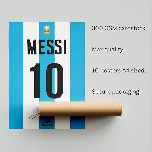 Image of Posternet Football Player Inspired Poster Set of 10 | A4 Size (8.3x11.7 Inch) | Premium 300 GSM Wall Posters for Room Decor | Sports Theme Wall Art for Bedroom, Office & Gaming Setup
