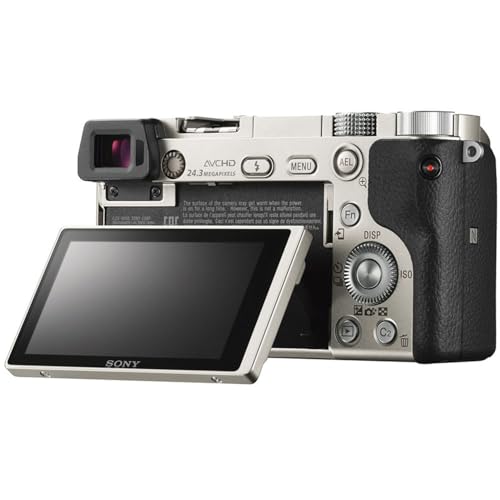 Image of Sony Alpha a6000 Mirrorless Digital Camera (Silver, Body Only) + 64 GB Memory + Extra Battery + Spider Tripod + Case + Tripod + LED Light + Battery Charger + More (21pc Bundle) (Renewed)