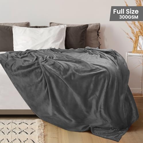 Image of Utopia Bedding Fleece Blanket Full Size Grey (90x84 Inches) Ultra Soft Warm Lightweight Microfiber Breathable Anti-Static Cozy Bed Blanket, All-Season Home Decor Gift for Women and Men