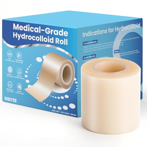 Image of Hydrocolloid Roll Bandages, 2IN x 12FT Extra Large Hydrocolloid Patch with Self-Adhesive, Ultra Absorbent, Cut-to-Size, Flexible & Waterproof for Burn, Blister, Acne Care, First Aid Kit Essential