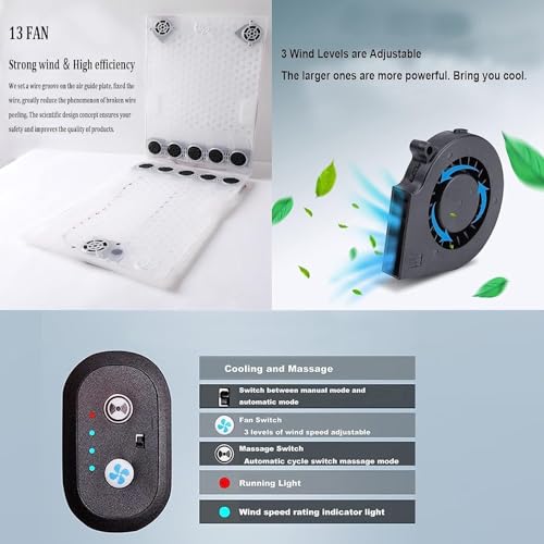 Image of Cooling Car Seat Cushion,Cooling Seat Cover with Fan, Summer Breathable Ventilation Seat Cushion for Car Truck, Black.