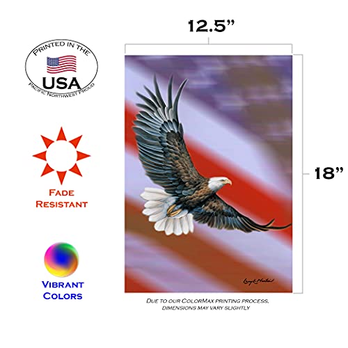 Toland Home Garden 1110229 Eagle Patriotic Flag, 12X18 Inch, Double Sided For Outdoor Military House Yard Decoration #TOP1