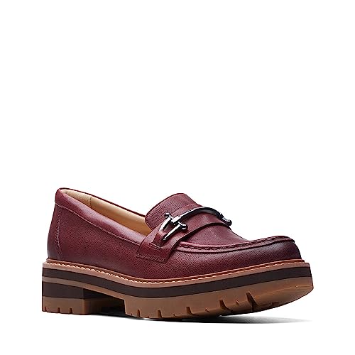 Clarks Women's Orianna Bite Boat Shoe, Burgundy Leather, 6 UK