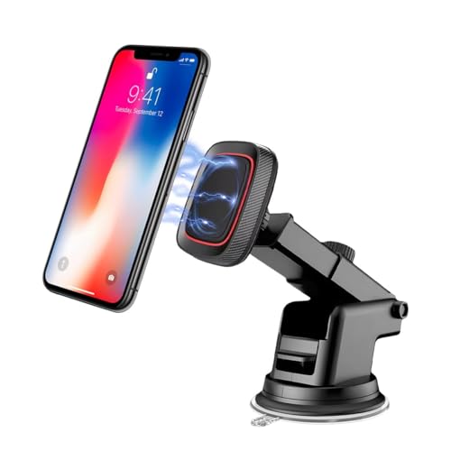 CarsMinders Car phone holder,magnetic phone holder,Magnetic car phone mount, powerful magnet, 360° rotation, suitable for dashboard and windshield, adjustable extendable arm, compatible with iPhone