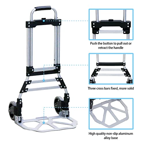 Carretilla plegable de mano VOZRO 180 lb con ruedas de goma miniatura 2