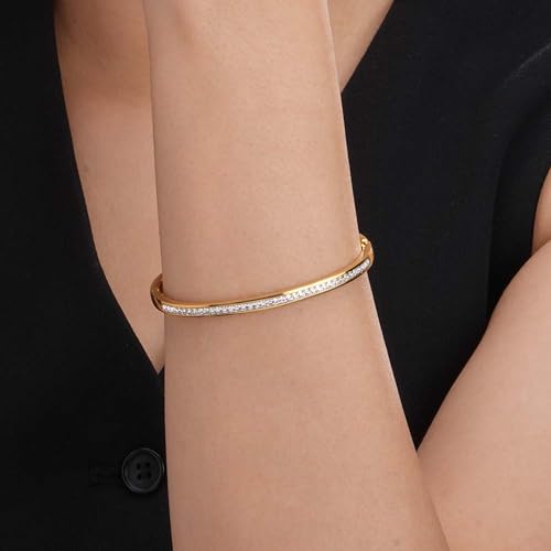 Image of PALMONAS Sparkling Line Bangle Bracelet for Women - Gift for Girls & Women | Waterproof & Anti-Tarnish Bangle Bracelet