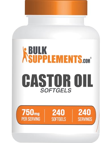 BulkSupplements.com Castor Oil Softgels - 1 Softgel per Serving 240 Count (Pack of 1)