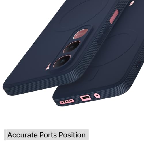 Image of Pikkme Back Cover for Vivo Y31 5G Soft Matte Silicone Mag-Safe Design (Mag-Safe Not Support) Camera Protection | Slim Fit Bumper Cover (Blue)