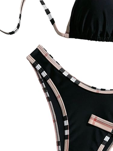 Ensemble bikini 3 pièces dos nu avec maillot triangle modulable pour femme active