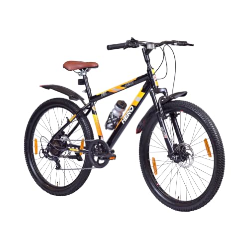 Image of Hero Next Sports 26T Single Speed Mountain Bicycle for Mens | Front Suspension | Disc Brake | Black-Orange| 85% Assembled Cycle