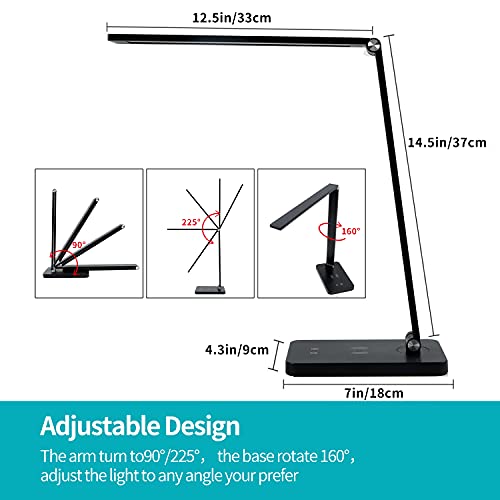 Desk-Lamp-with-Wireless-Charger-USB-Charging-Port-3-Brightness-Level-5-Color-Modes-Eye-Caring-Dimmable-for-Work-Study-Table-Lamp-Touch-ControlDesk-Lamps-for-Home-OfficeBlack