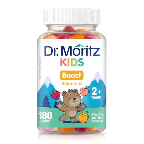 Image of DR. MORITZ Vitamin D3K2 Gummies for Kids and Adults (2000 IU) - Chewable Kids Vitamin D Supplement for Immune Support - Vegetarian and Gelatin-Free (180 Count)