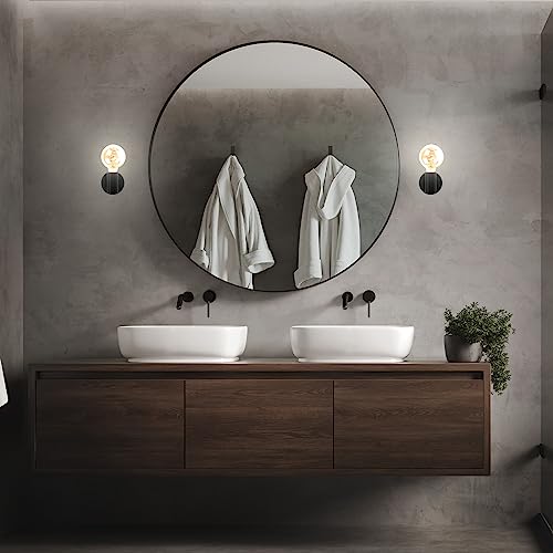 Aplique de pared negro para baño con casquillo E27 lámpara de espejo Briloner 4