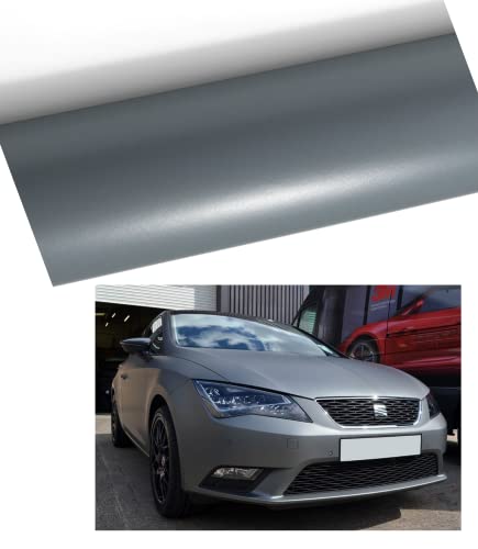 Image of WALLMATE? Matte Wrap Vinyl Peel and Stick Car & Bike Wrap Sheet Vinyl Car Wrap Sheet Roll Film Sticker Decal Sticker (24x120 /Inch, Nardo Grey Matte)