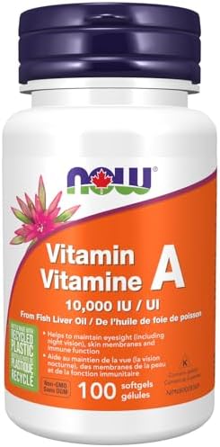 NOW Supplements, Vitamin A 10,000 IU, Eye Health, Essential Nutrition, 100 Softgels