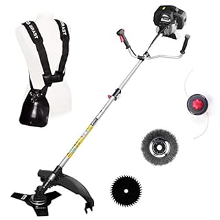 BRAST® Motorsense Benzin 3.0 PS 2 in 1 Gerät Freischneider Rasentrimmer Rasenmäher 52cm³