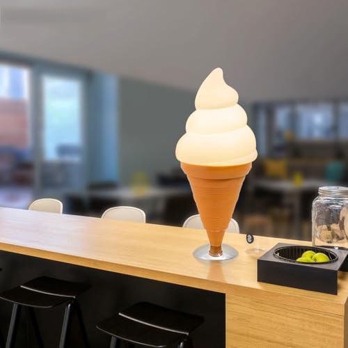 Image of Ice Cream Desk lamp Spiral Cone Decorative Table lamp Fixture, DIY Lighting Fixtures for Kitchens, Dining Rooms and More(Black)