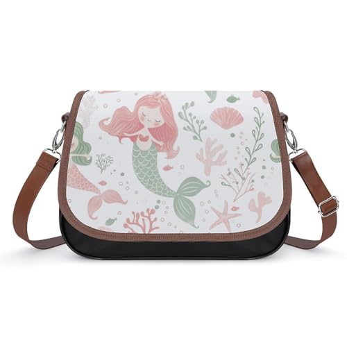 Sacoche en cuir premium imprimé sirène chic et moderne