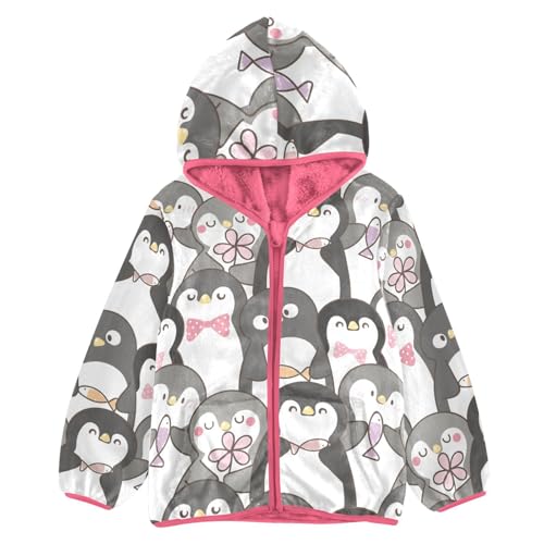OTVEE Cute Cartoon Penguin Animals Kids Hoodie Jacket Fall Spring Full Zip Warm Outwear Coat