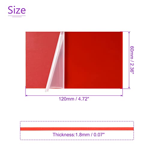 Image of DMiotech 2.5 inch x 5 inch 1.8mm Red Acrylic Sheet for DIY Projects
