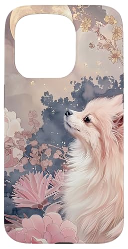Pomeranian Pink Floral Cute Dog Owner Women Case for iPhone 15 Pro