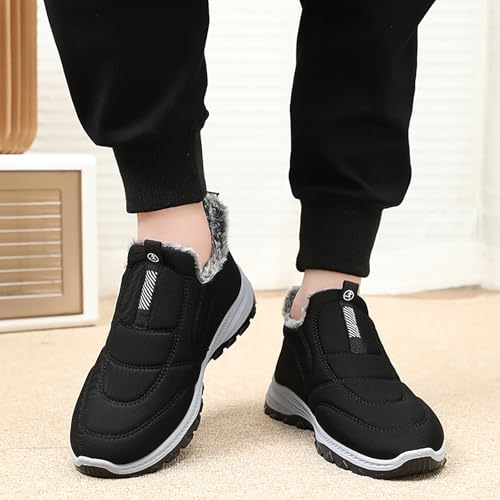 HYL Winter Snow Boots Womens Mens Warm Fur Lined Anti-Slip Ankle Booties Walking Shoes Non-Slip Sneakers Outdoor Trekking Shoes 6