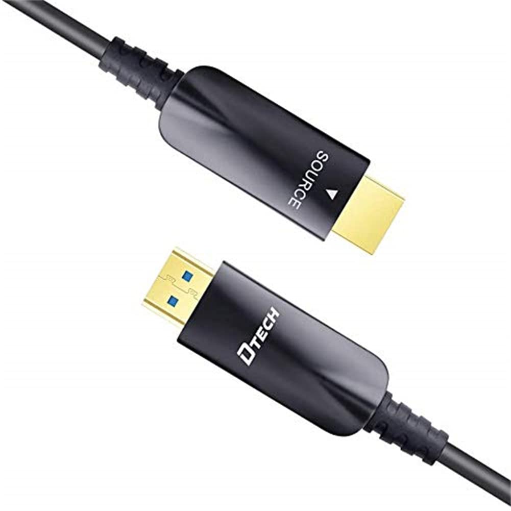 DTech Cavo HDMI in fibra ottica 4K 30Hz 1080p 60Hz HD Video 3D ARC HDCP CEC ad alta velocità per monitor computer proiettore TV (50 piedi, nero)
