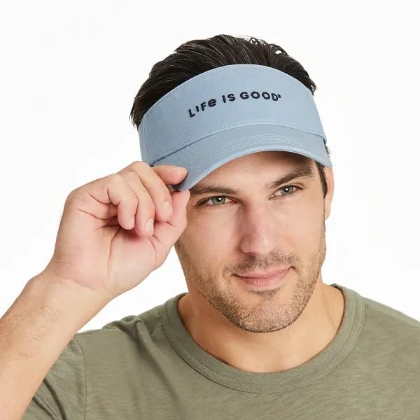 Life is Good. Unisex Crafty LIG Chill Cap Visor, Gray Blue4
