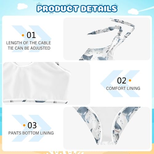 Girls Swimsuit Cute 2-Piecing Kids Bathing Suit with Adjustable Strap4