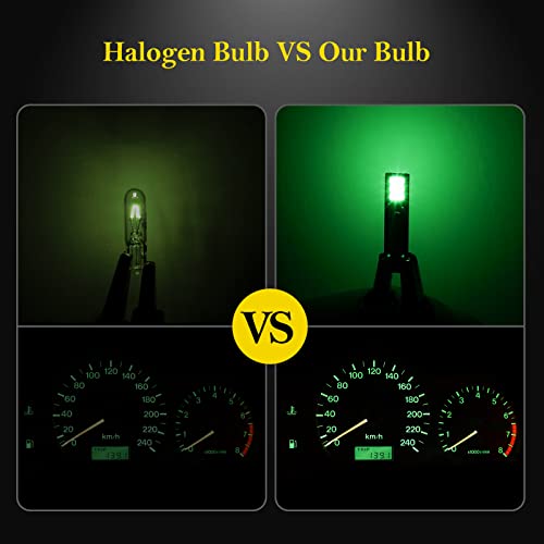 JWCARO Bombilla LED T5 Verde 37 LEDs Kit 10 Unidades miniatura 7