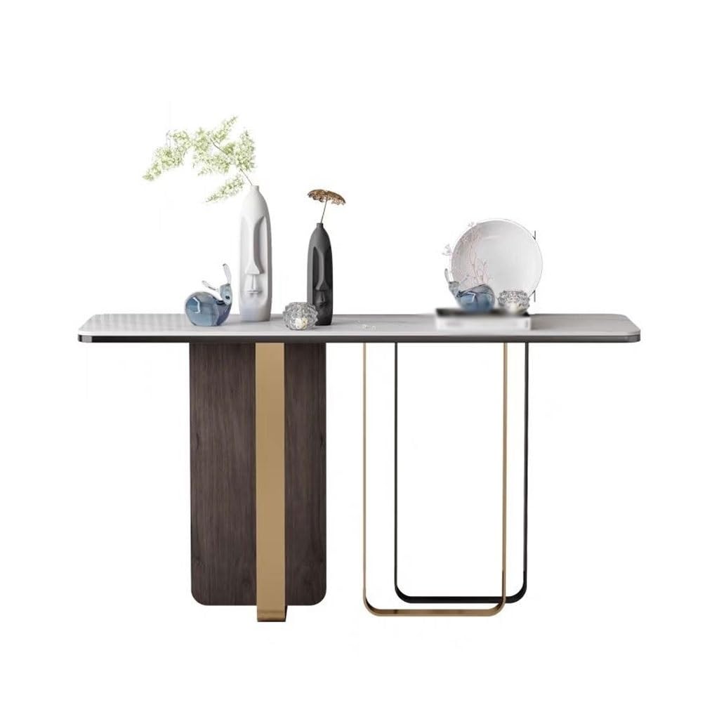 ENGENDER Console Tables Simple Entrance Hall Cabinet Extremely Narrow Iron Slate Table Office End View Desk(M:120CMX35CMX85CM)