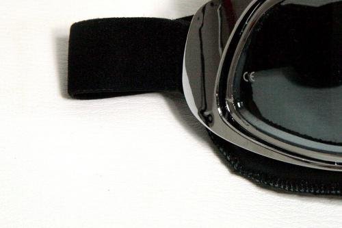 Occhiali da moto nero, fumo colorato, Cromato di