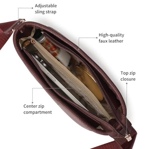 Image of Fastrack Main Character Sling Bag for Women, Compact Crossbody with Magnetic Closure Flap, Adjustable Strap and Internal Zipper Pocket, Trendy Everyday Sling Bag