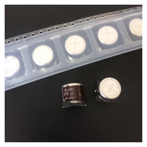 TSIOHKBS 50pcs 470uF 10V RVJ Series 10x10mm 10V470uF Chip Type SMD Audio Electrolytic Capacitor