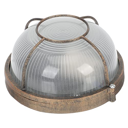CLISPEED Pantalla De La Vendimia Luces De Pared Luces De Jardín Con Energía Solar a Prueba De Agua Redondo Luz De Mamparo Led Al Aire Libre Patio Acuario Porche Luminarias Exteriores Vidrio
