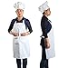 yotache Chef Apron and Hat for Men and Women, Machine Washable Kitchen Cooking Apron for BBQ, Grilling, Baking, 1 Set (33