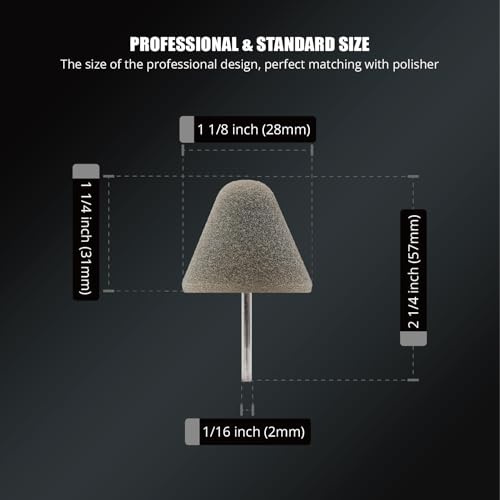 Image of SPTA Gray Light Cut & Finish Pad with 1 /8 inch Shank, 5Pcs Gray Flexible Shaft Cone Polishing Pad Set,Mini Car Detailing Pads for Small Area for Flexible Shaft & Drill Attachment -PT191-5